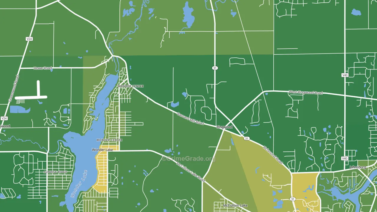 Ringwood, IL Map of Drug-Related Crime Rates