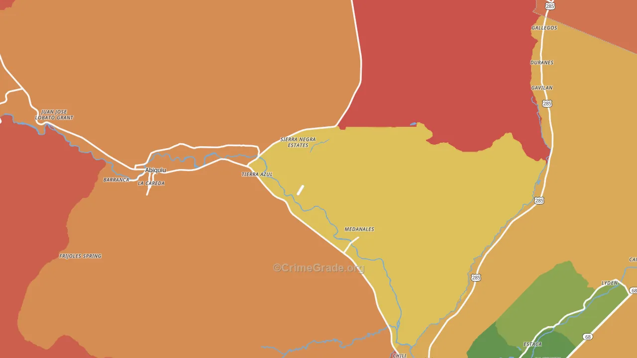 Rio Arriba County, NM Map of Drug-Related Crime Rates