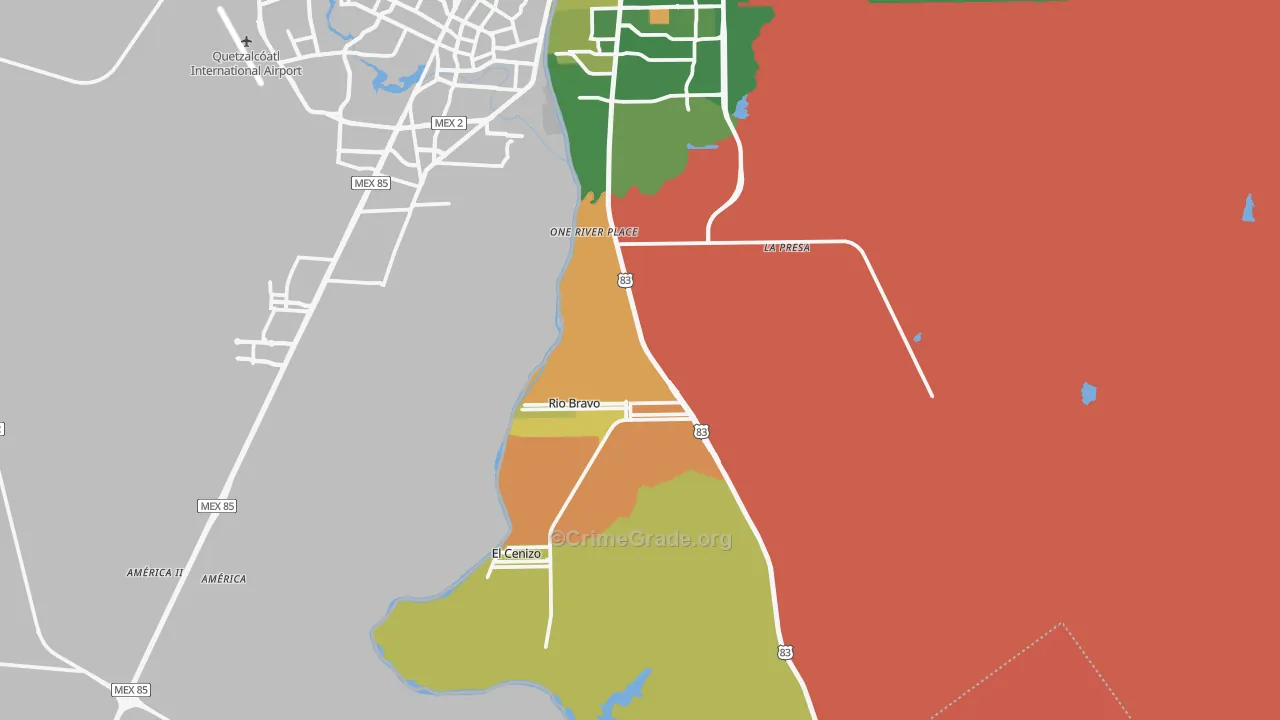 Rio Bravo, TX Map of Drug-Related Crime Rates
