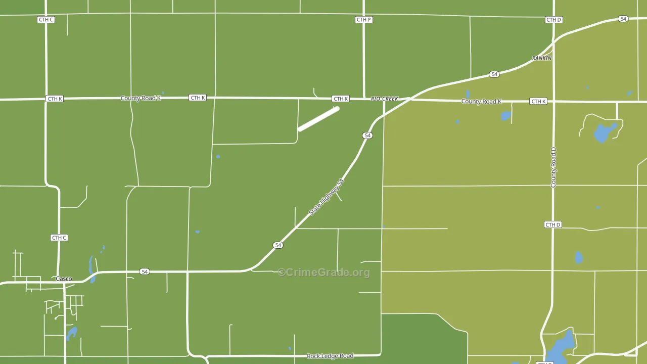 Rio Creek, WI Map of Drug-Related Crime Rates