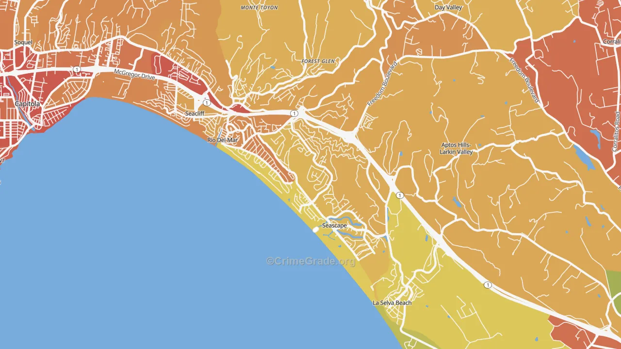 Rio del Mar, CA Map of Drug-Related Crime Rates