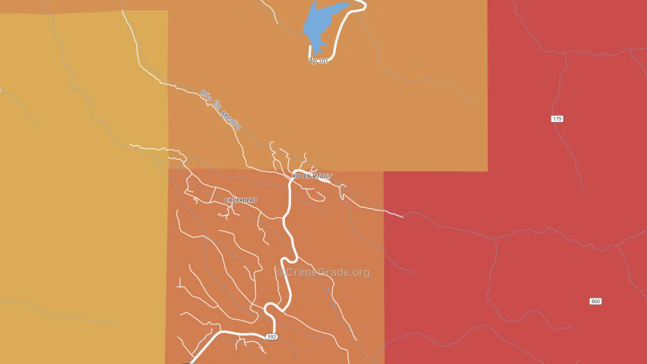 Rio en Medio, NM Map of Drug-Related Crime Rates