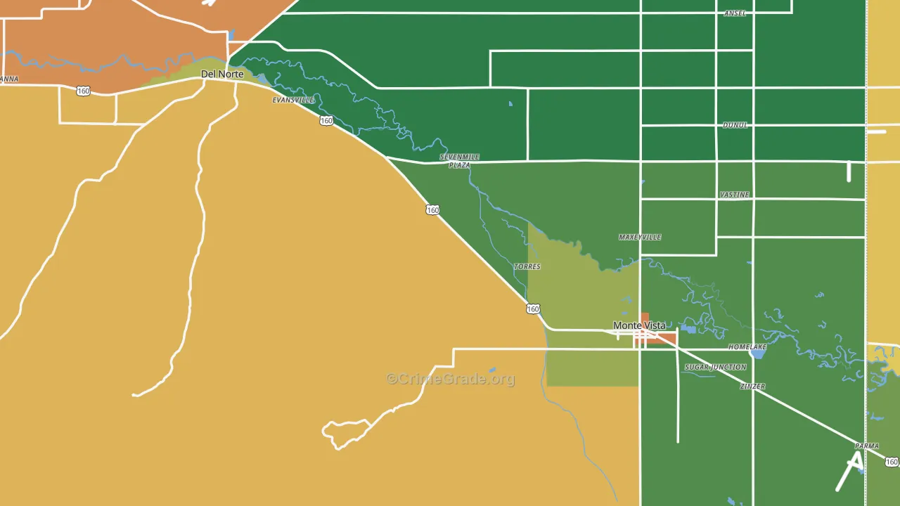Rio Grande County, CO Map of Drug-Related Crime Rates