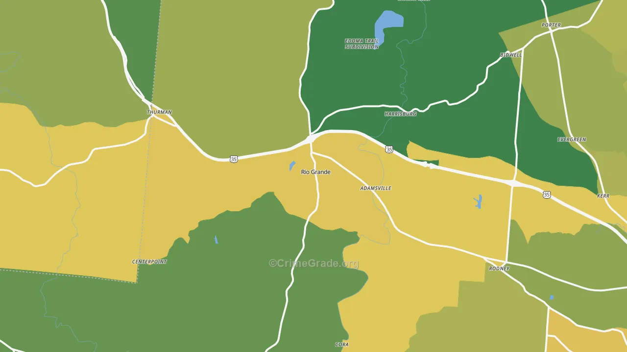 Rio Grande, OH Map of Drug-Related Crime Rates
