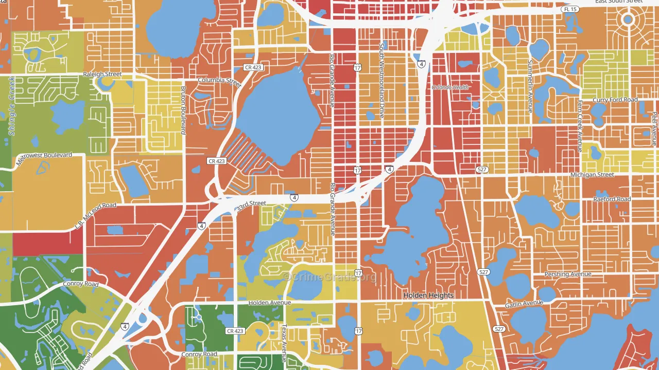 Rio Grande Park, Orlando, FL Map of Drug-Related Crime Rates