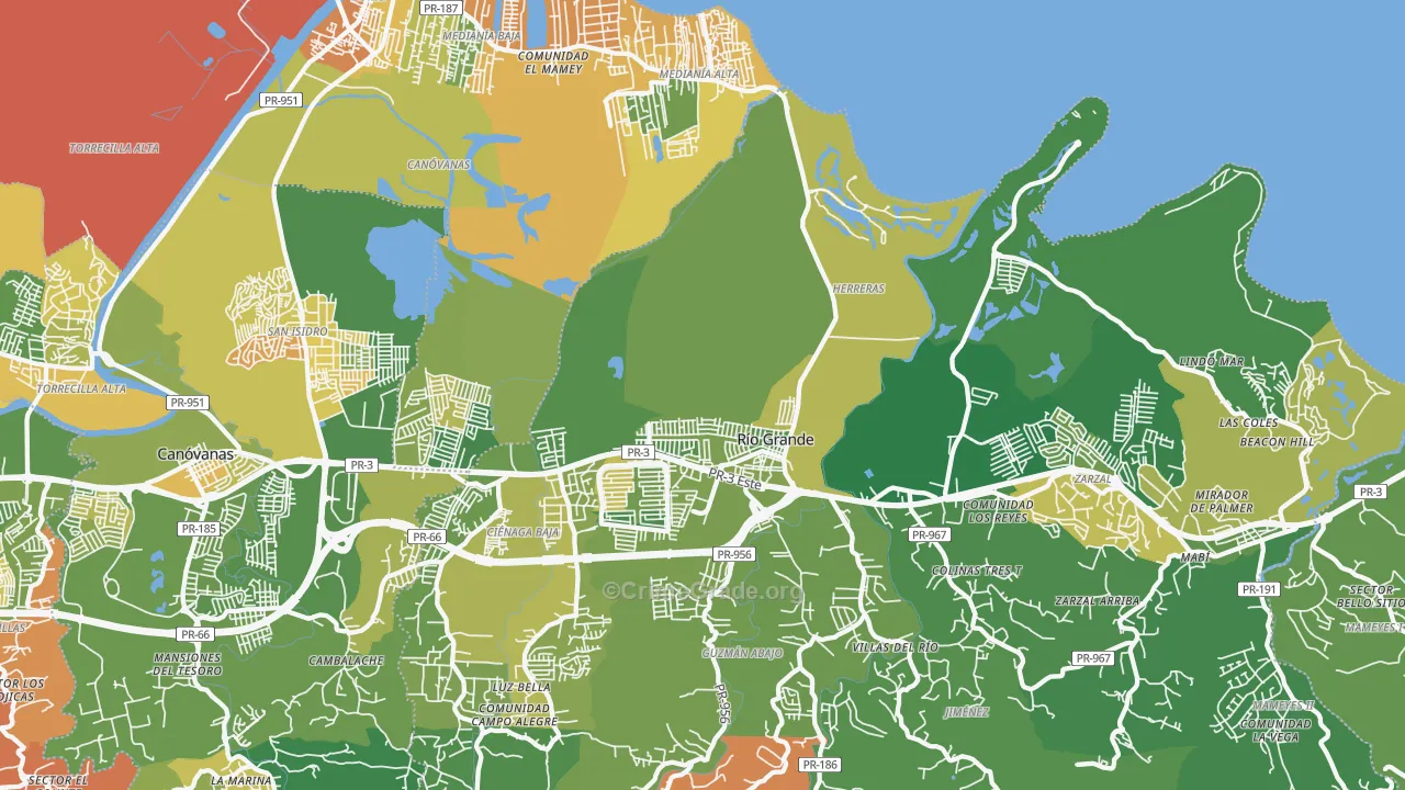 Rio Grande, PR Map of Drug-Related Crime Rates