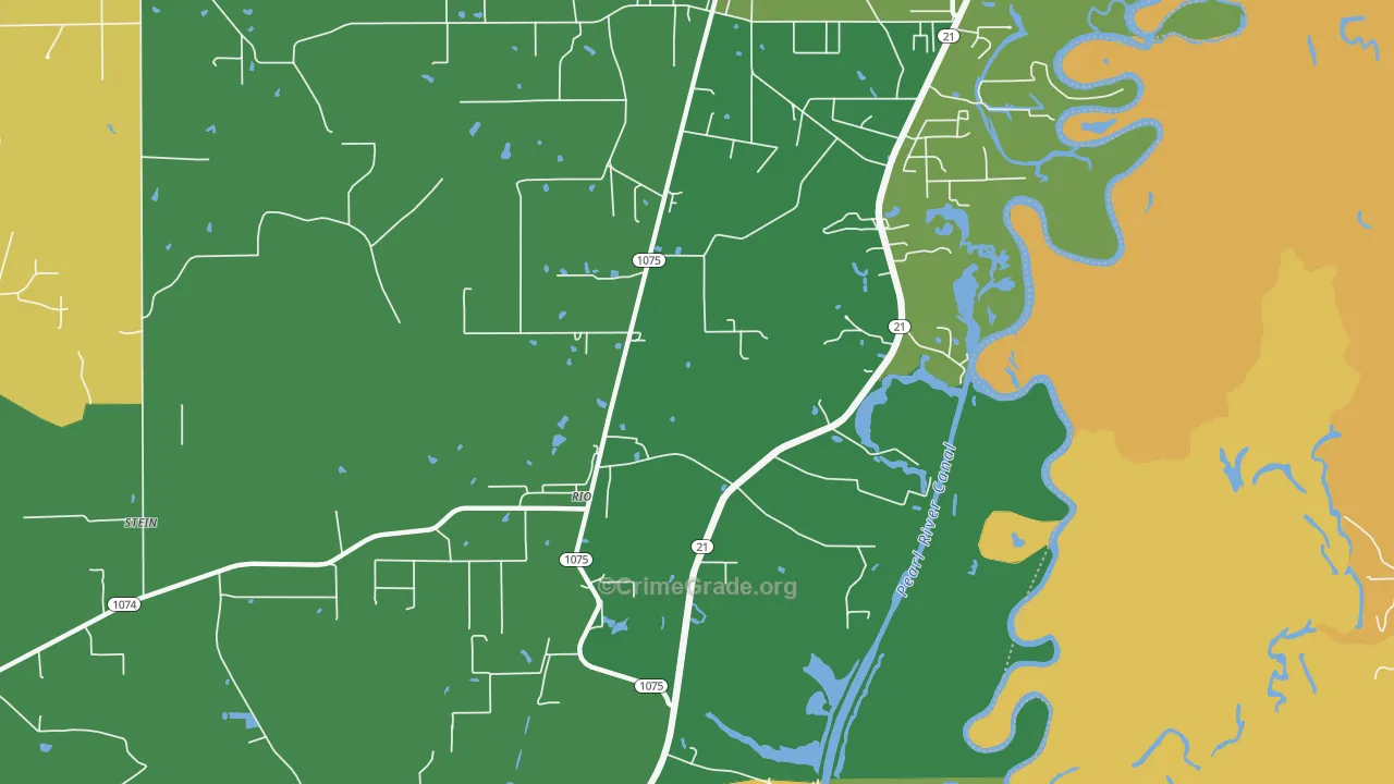 Rio, LA Map of Drug-Related Crime Rates