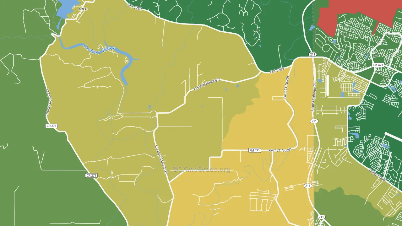 Rio Medina, TX Map of Drug-Related Crime Rates