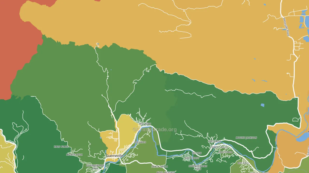 Rio Nido, CA Map of Drug-Related Crime Rates