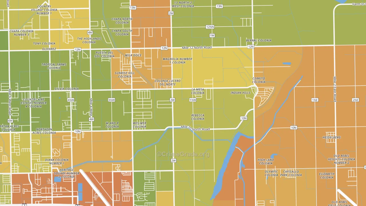 Rio Rico, TX Map of Drug-Related Crime Rates