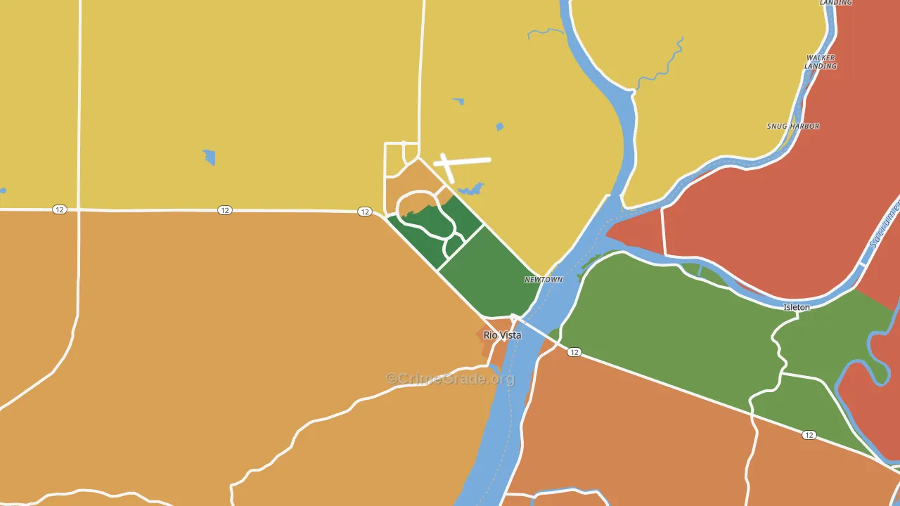 Rio Vista, CA Map of Drug-Related Crime Rates