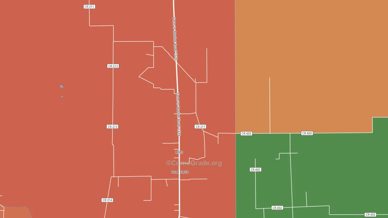 Rios, TX Map of Drug-Related Crime Rates