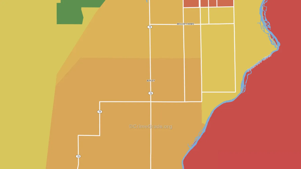 Ripley, CA Map of Drug-Related Crime Rates