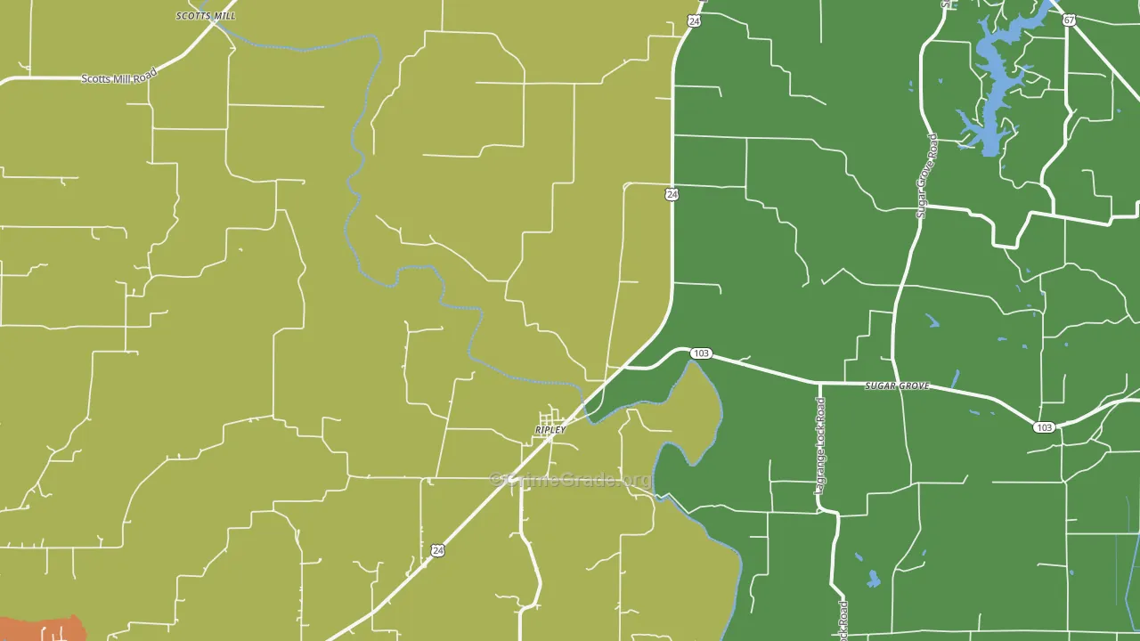 Ripley, IL Map of Drug-Related Crime Rates