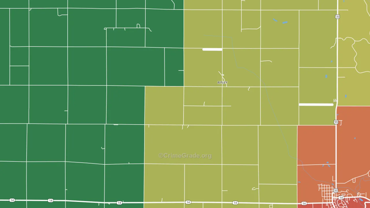 Ripley, IN Map of Drug-Related Crime Rates