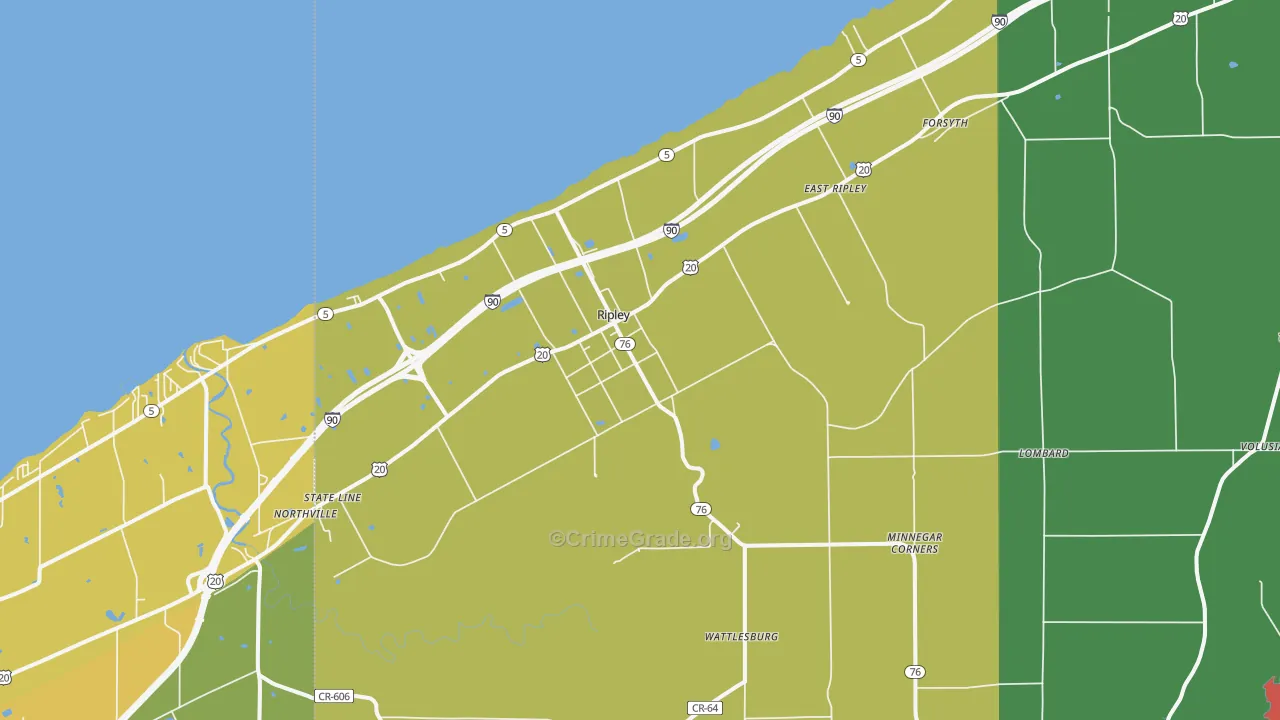 Ripley, NY Map of Drug-Related Crime Rates