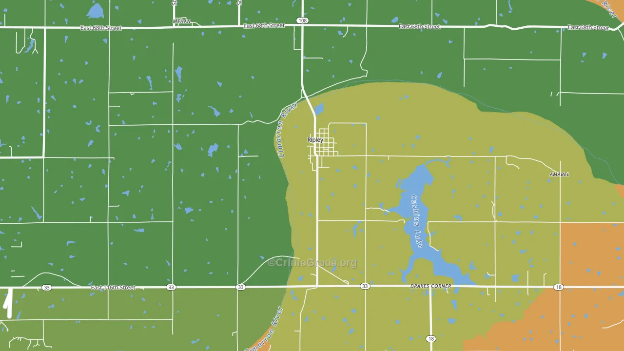 Ripley, OK Map of Drug-Related Crime Rates