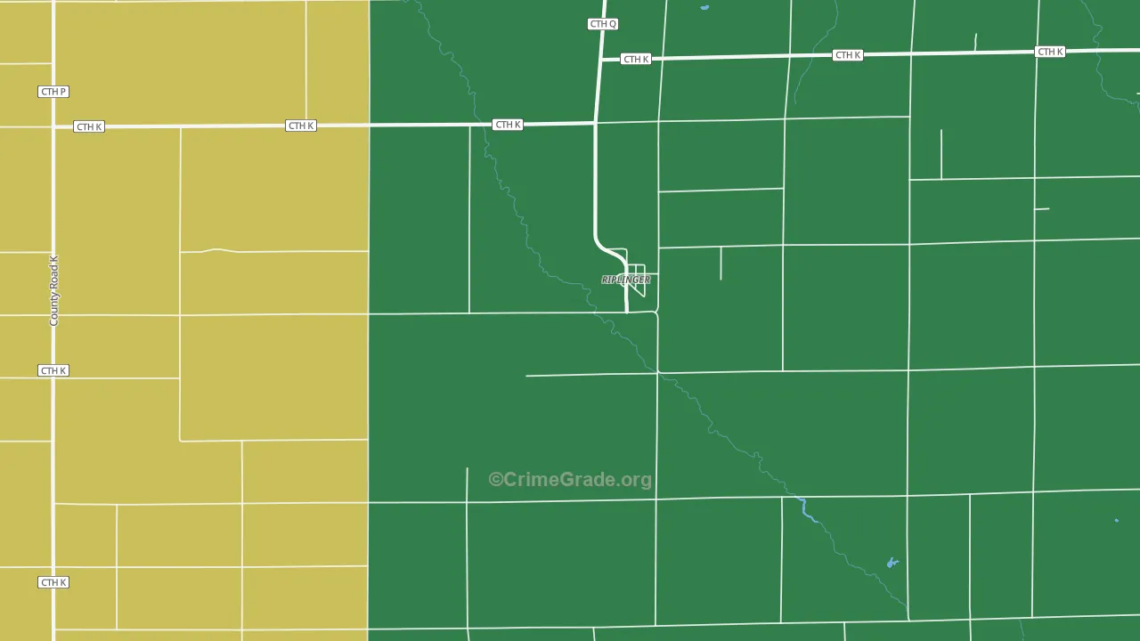 Riplinger, WI Map of Drug-Related Crime Rates