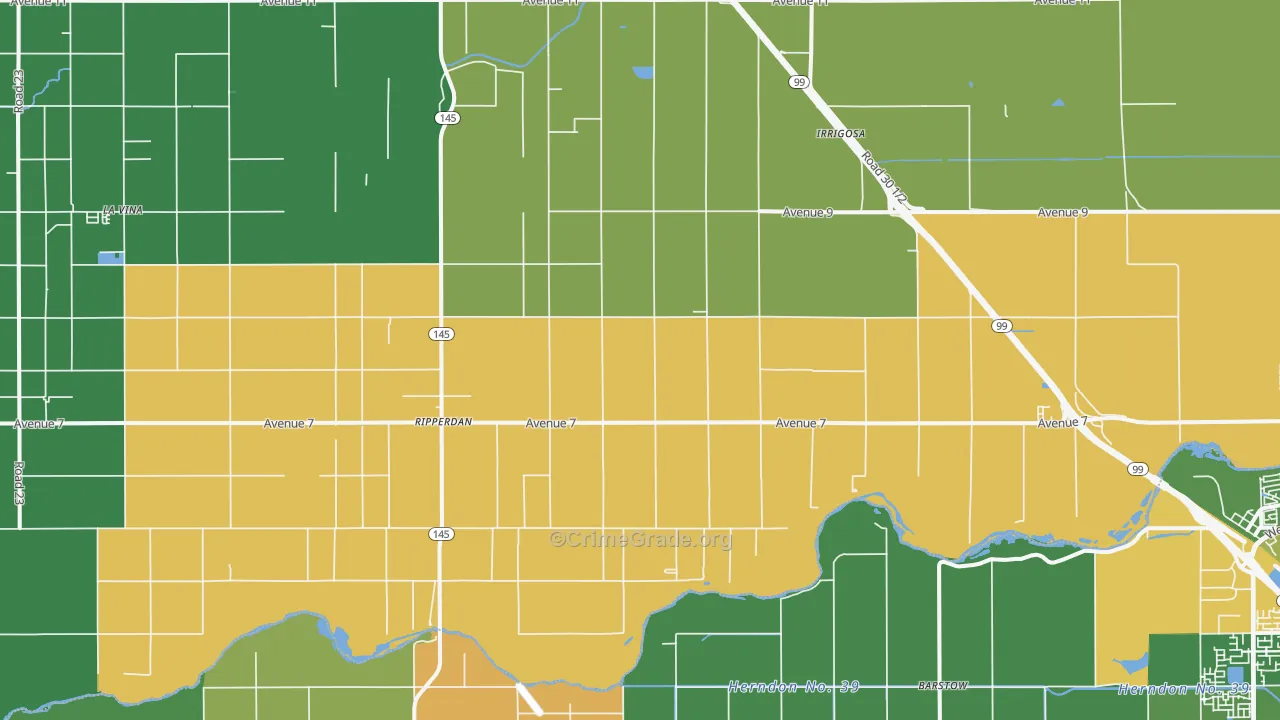 Ripperdan, CA Map of Drug-Related Crime Rates
