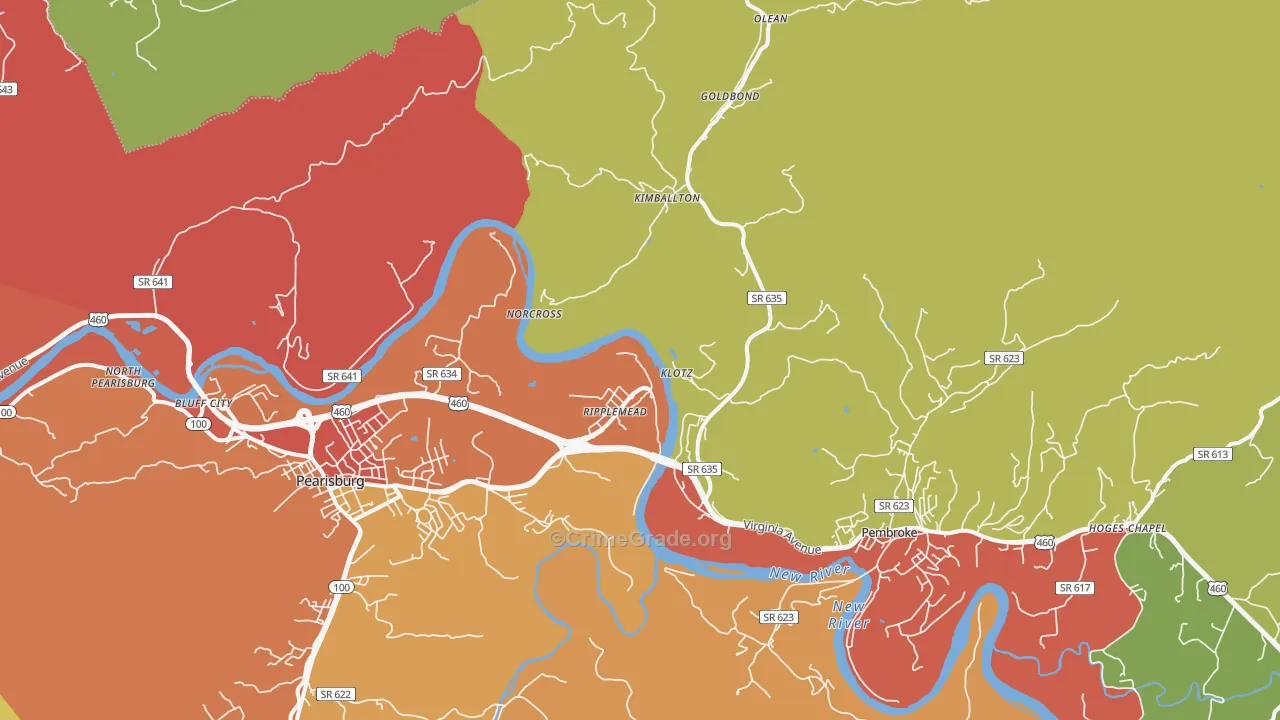 Ripplemead, VA Map of Drug-Related Crime Rates