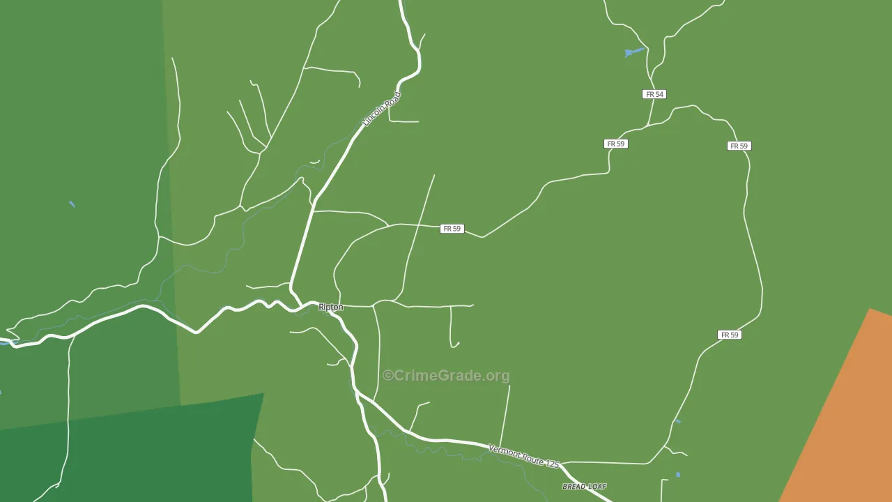 Ripton, VT Map of Drug-Related Crime Rates