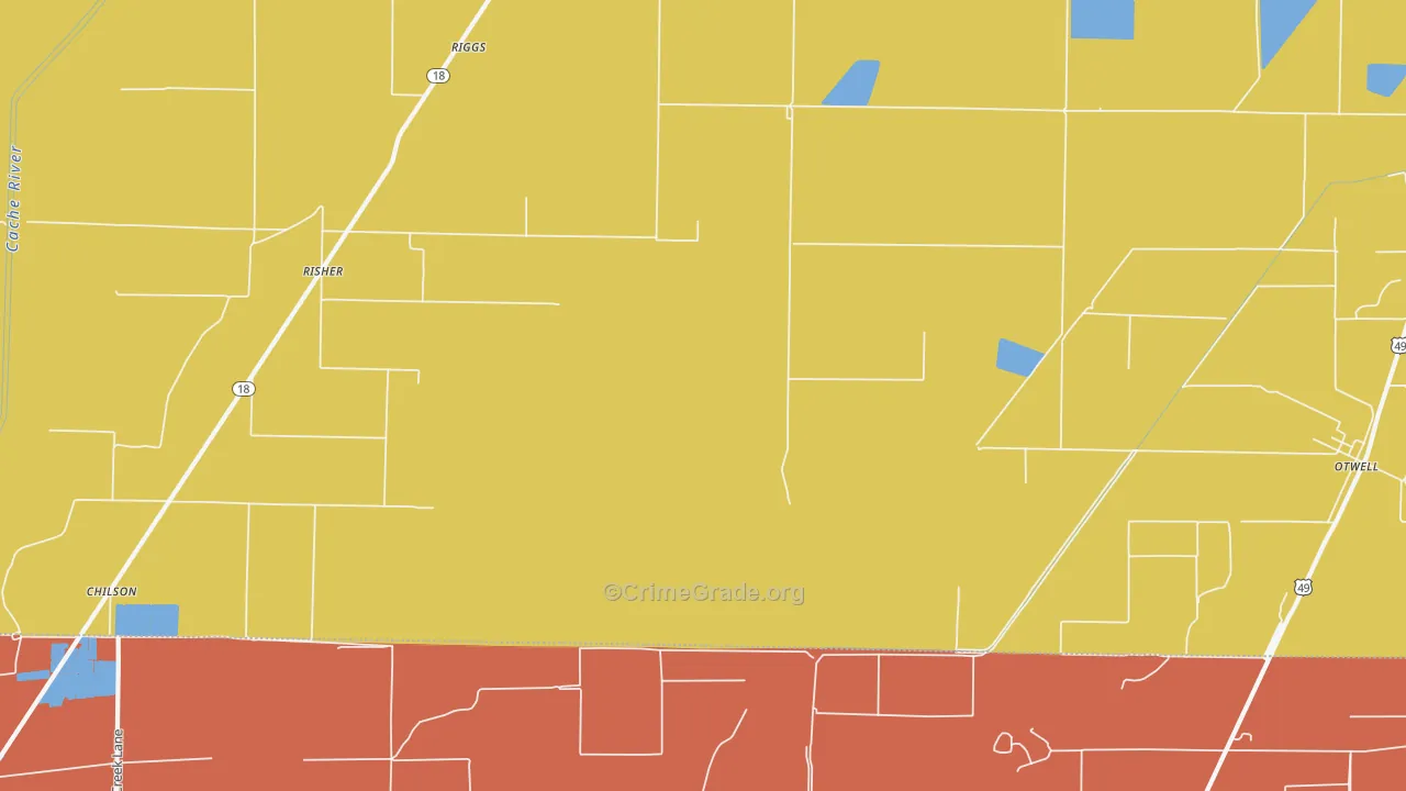 Risher, AR Map of Drug-Related Crime Rates