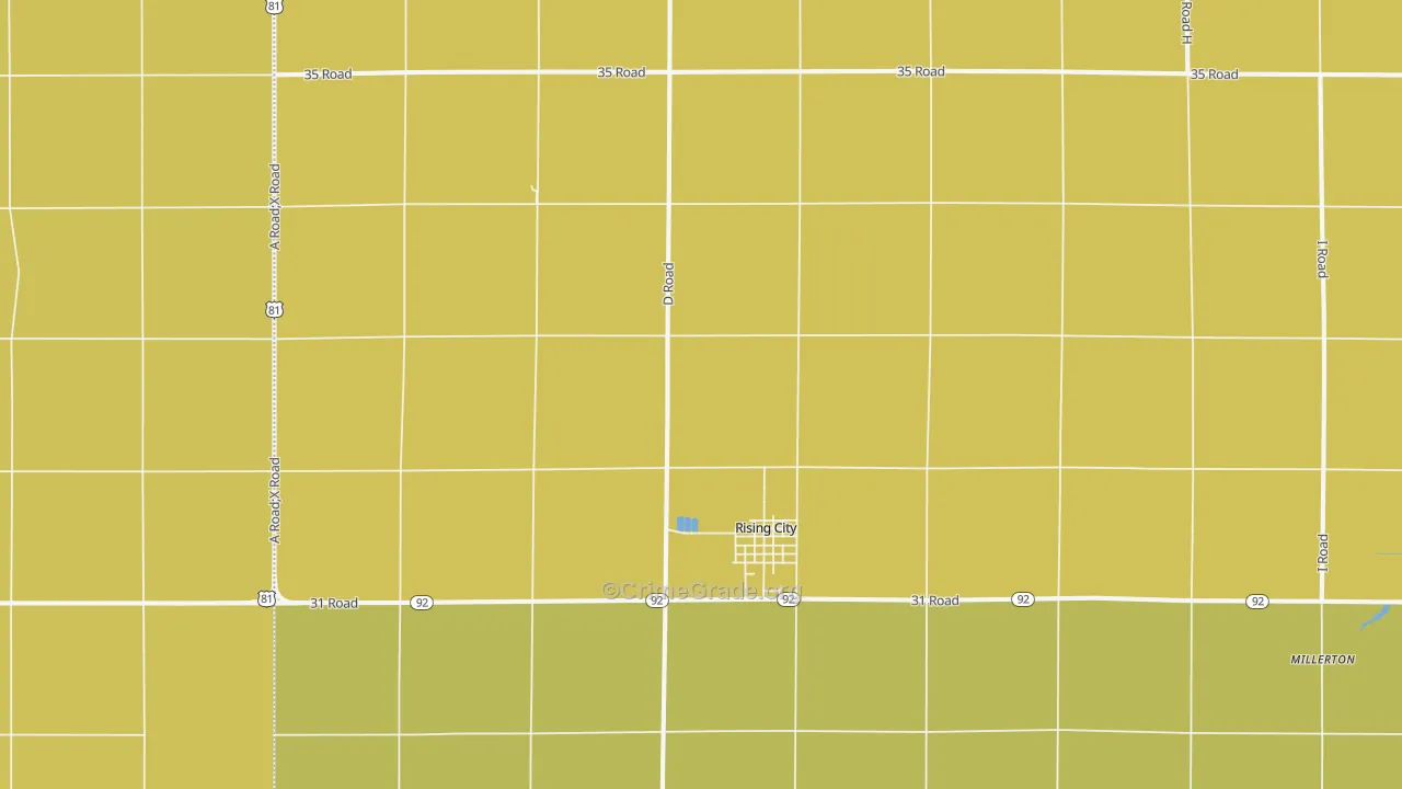 Rising City, NE Map of Drug-Related Crime Rates