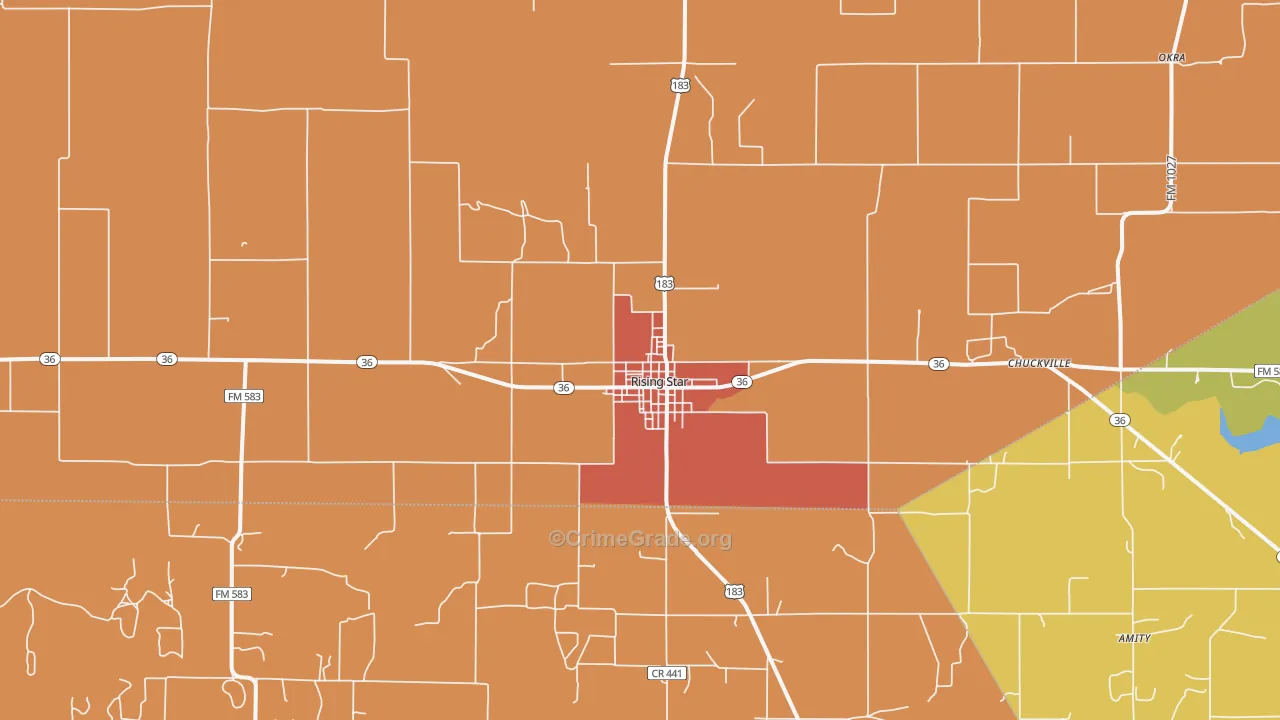 Rising Star, TX Map of Drug-Related Crime Rates