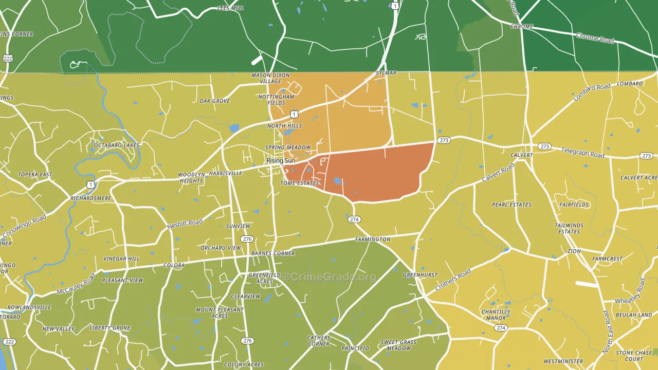 Rising Sun, MD Map of Drug-Related Crime Rates