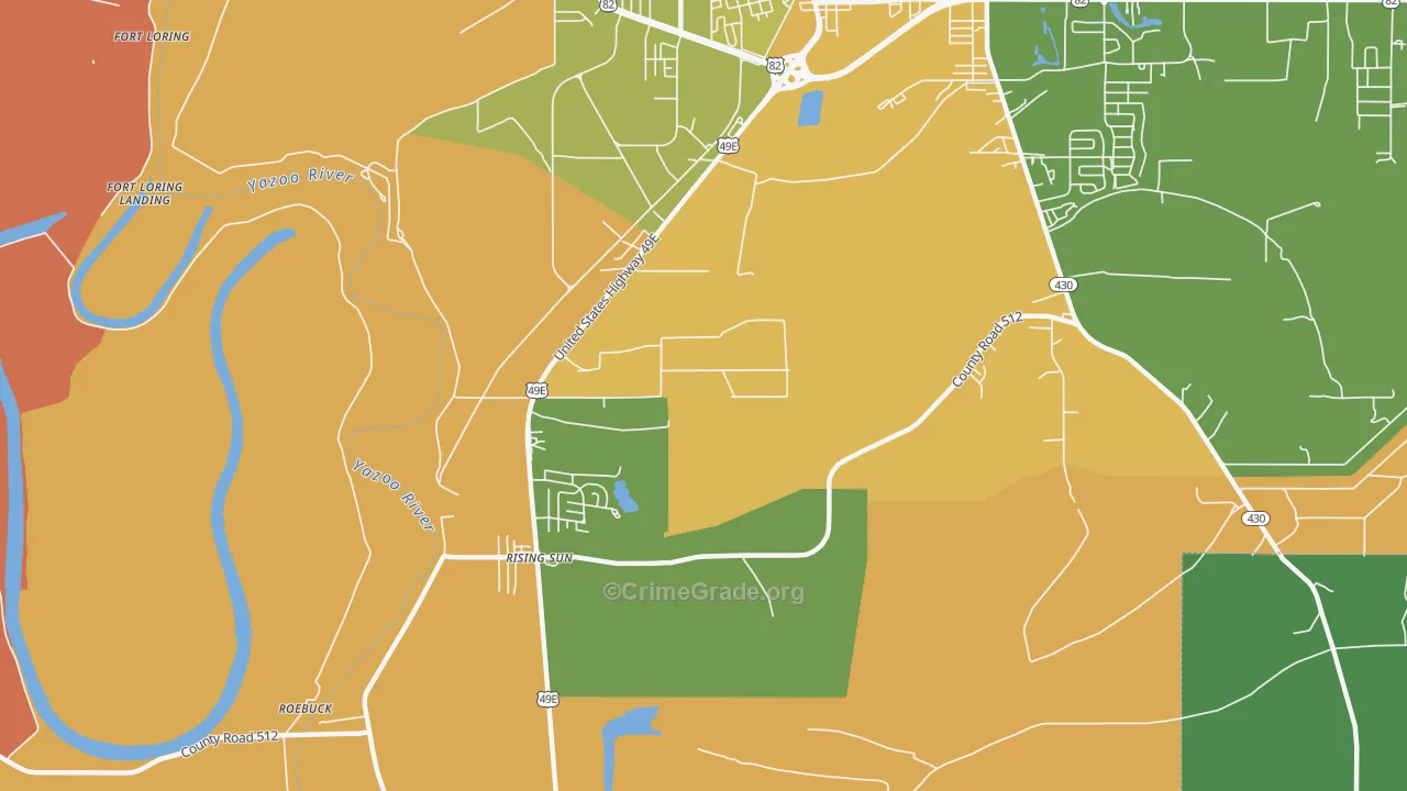 Rising Sun, MS Map of Drug-Related Crime Rates