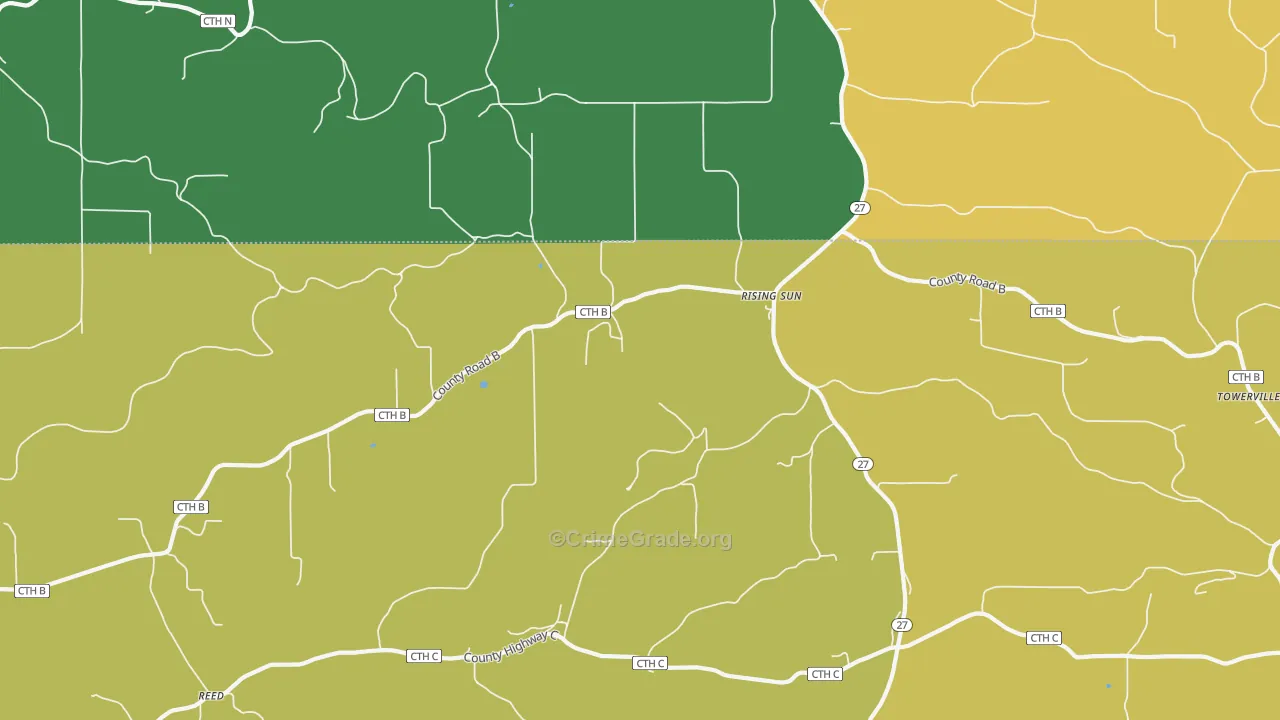 Rising Sun, WI Map of Drug-Related Crime Rates