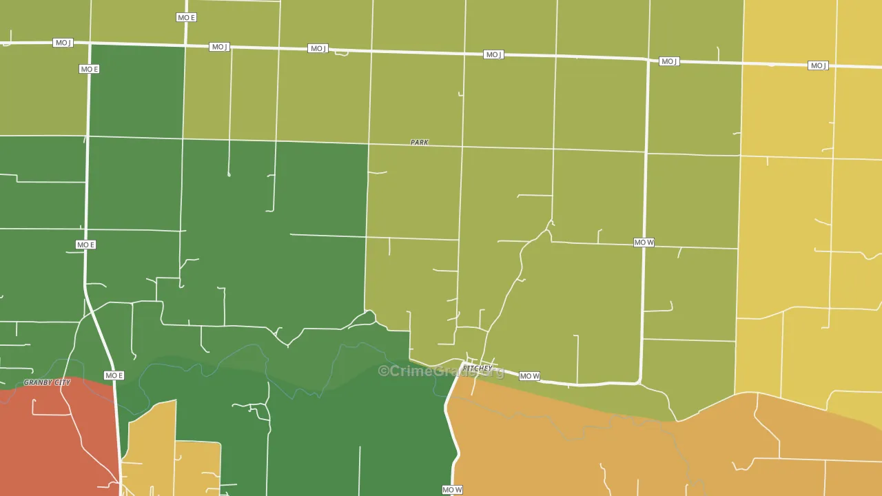 Ritchey, MO Map of Drug-Related Crime Rates