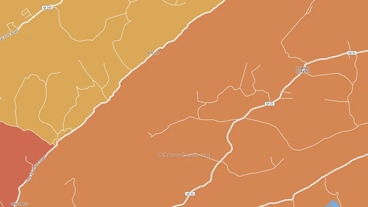 Ritchie, TN Map of Drug-Related Crime Rates