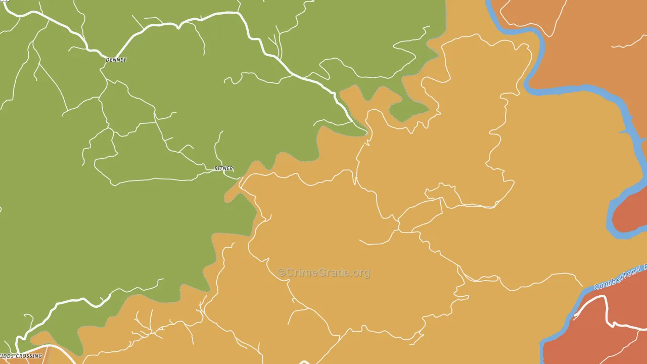 Ritner, KY Map of Drug-Related Crime Rates