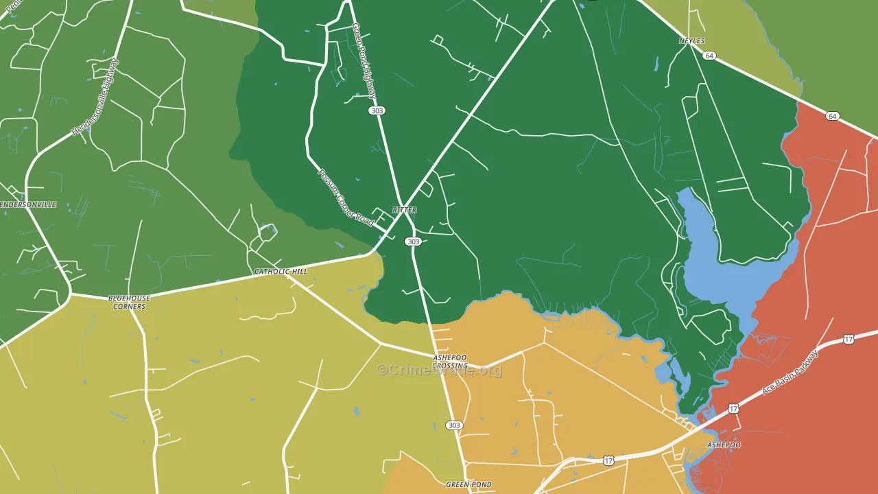 Ritter, SC Map of Drug-Related Crime Rates