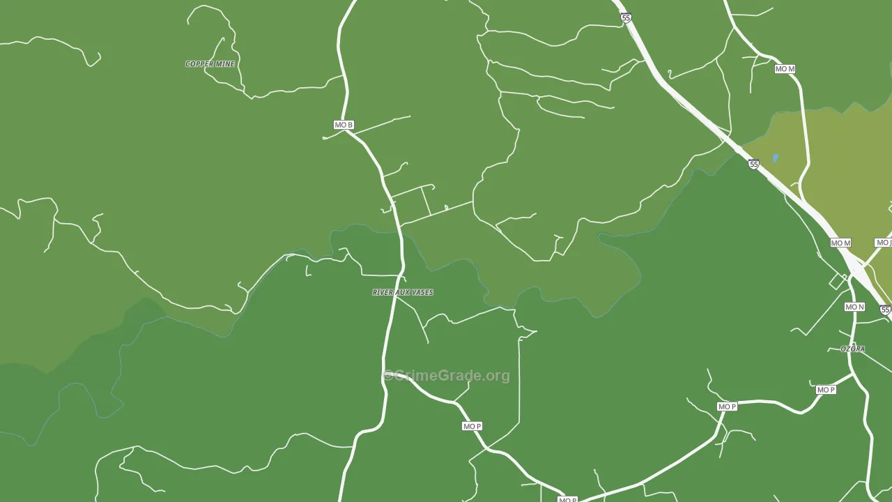 River aux Vases, MO Map of Drug-Related Crime Rates