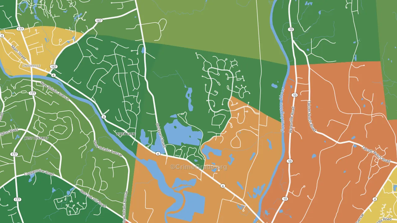 River Glen, CT Map of Drug-Related Crime Rates