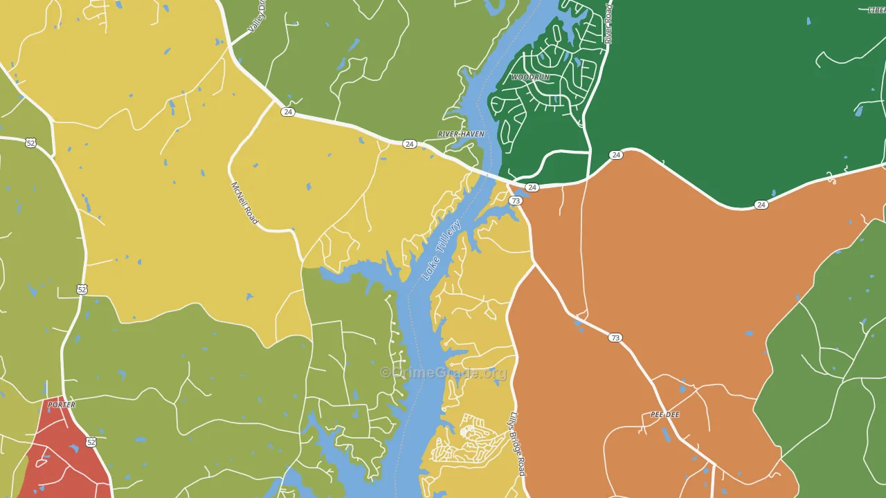 River Haven, NC Map of Drug-Related Crime Rates