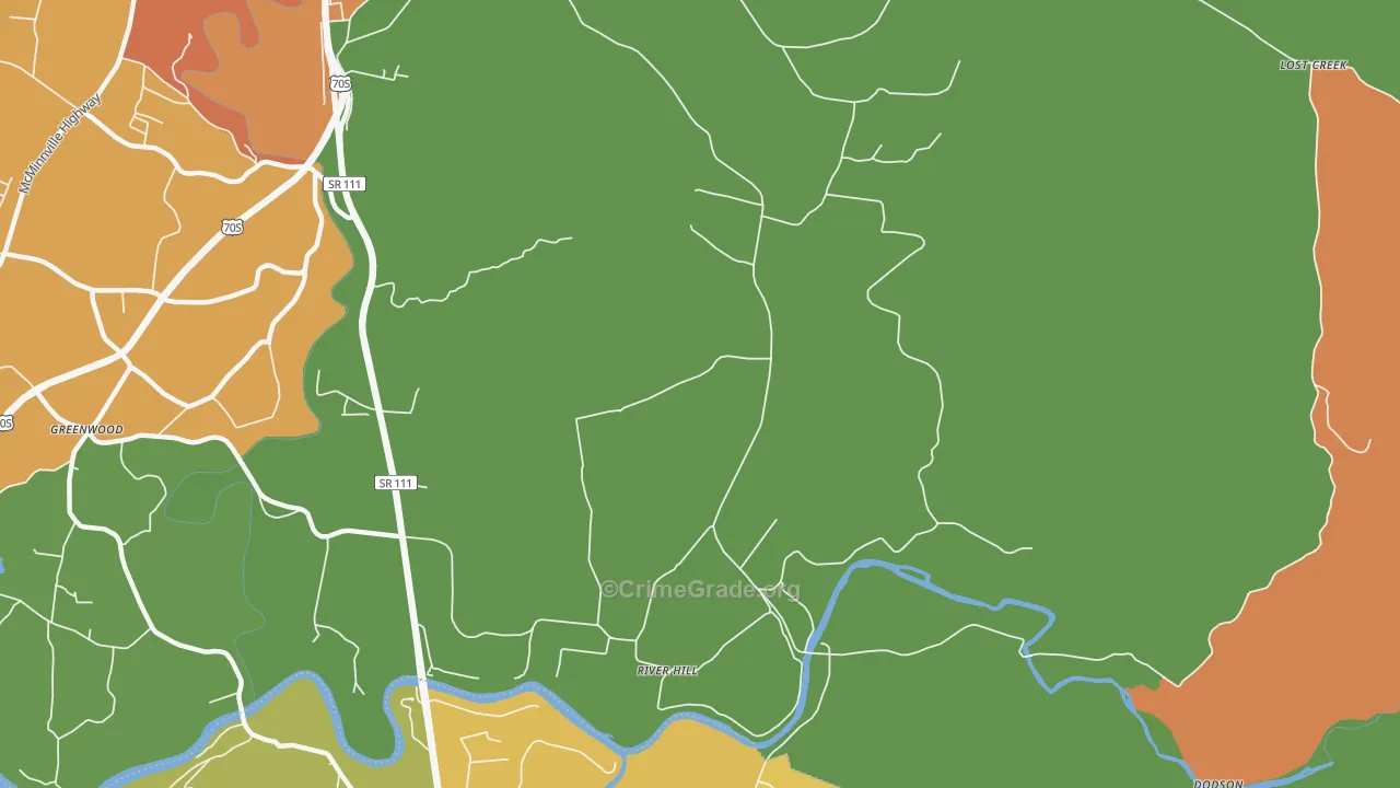River Hill, TN Map of Drug-Related Crime Rates