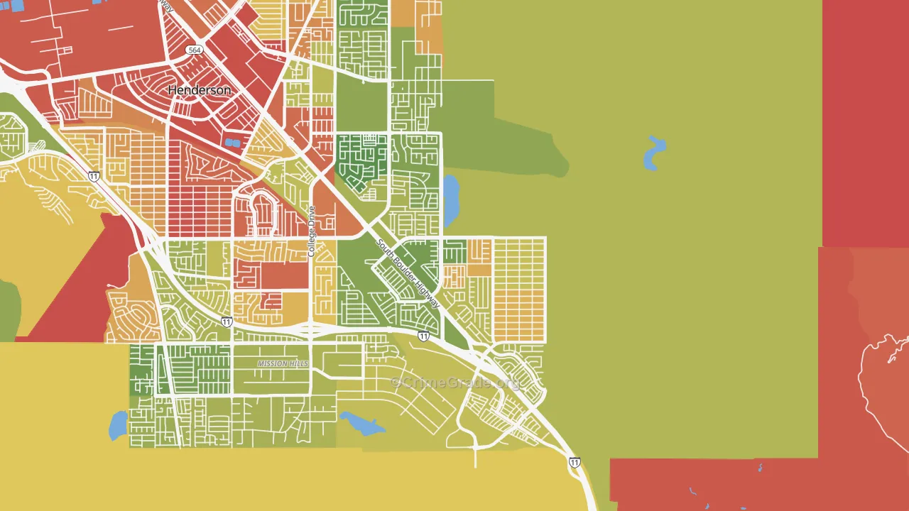 River Mountain, Henderson, NV Map of Drug-Related Crime Rates