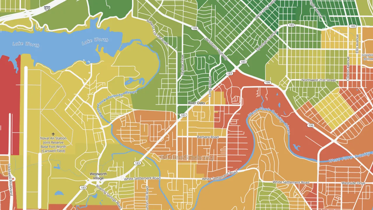 River Oaks, TX Map of Drug-Related Crime Rates