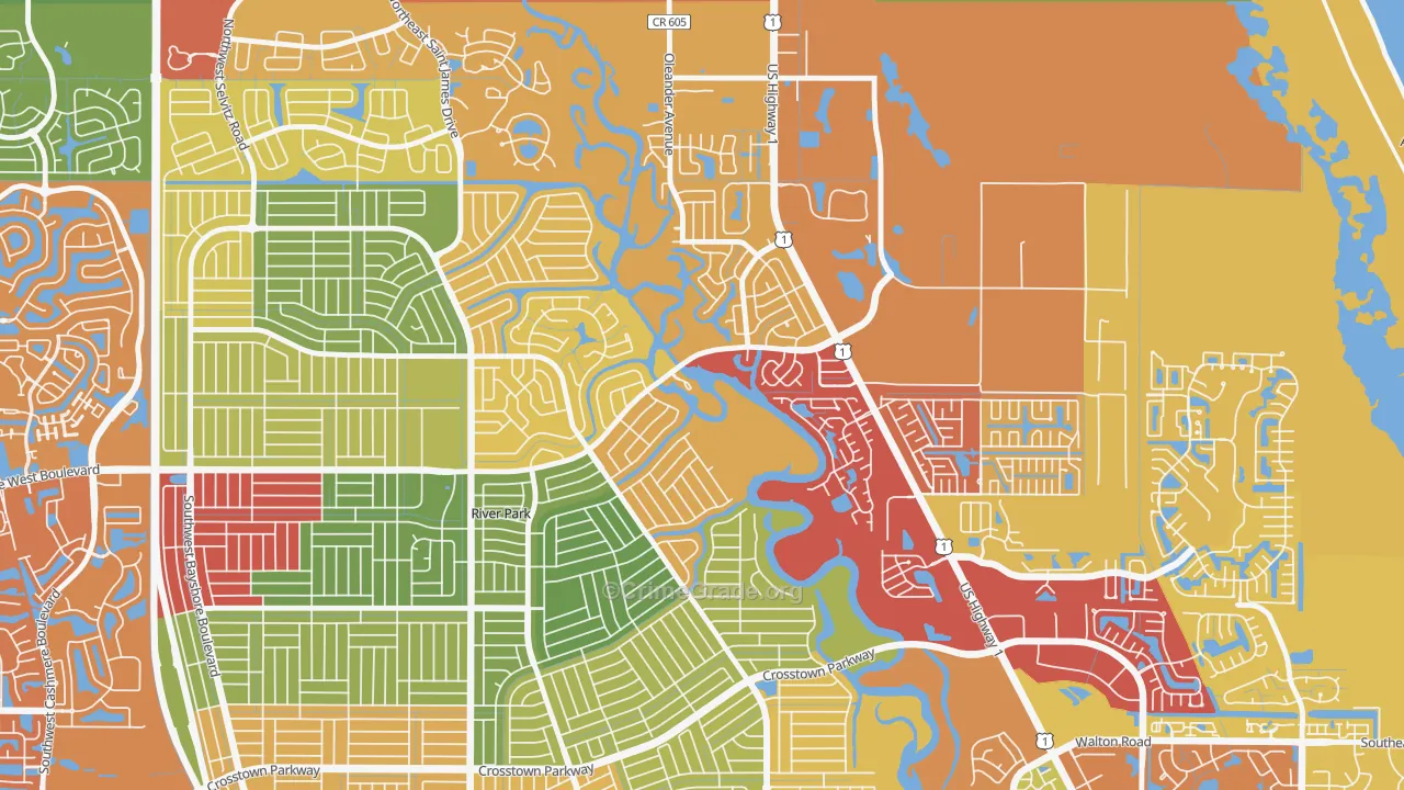 River Park, Port St. Lucie, FL Map of Drug-Related Crime Rates