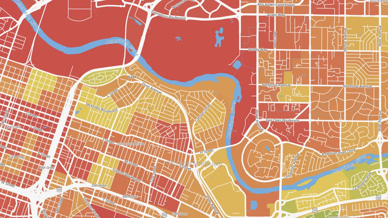 River Park, Sacramento, CA Map of Drug-Related Crime Rates