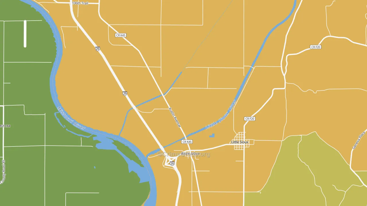 River Sioux, IA Map of Drug-Related Crime Rates