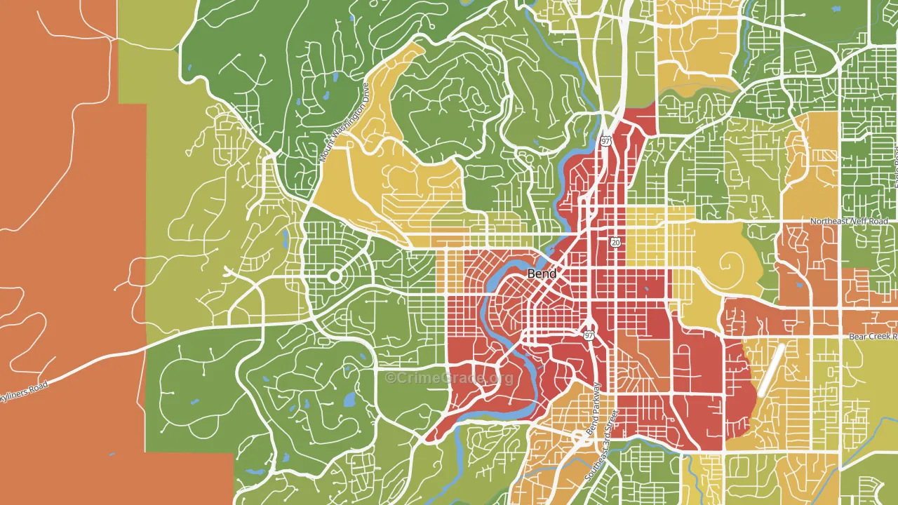 River West, Bend, OR Map of Drug-Related Crime Rates