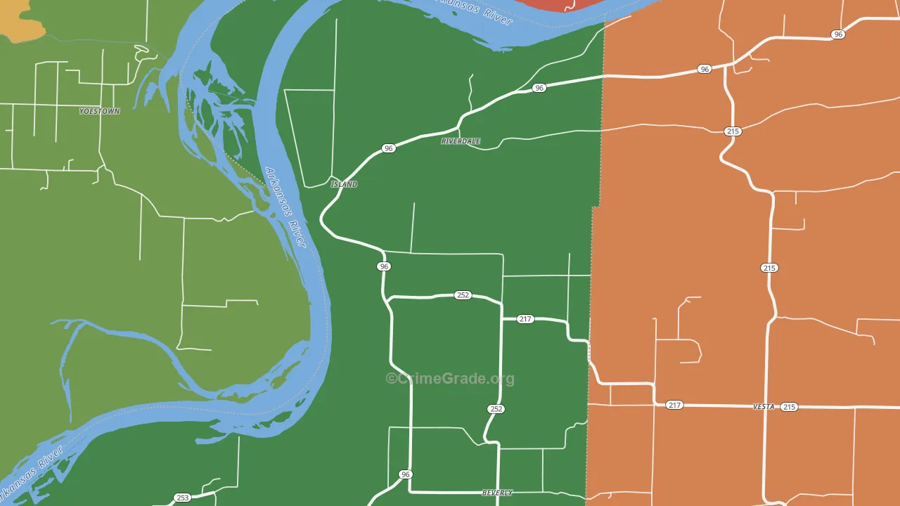 Riverdale, AR Map of Drug-Related Crime Rates