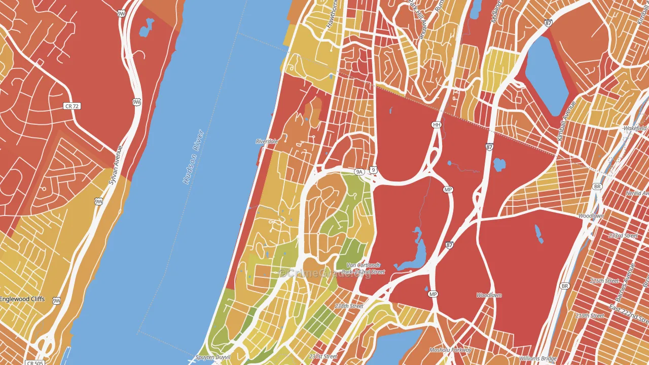 Riverdale, Bronx, NY Map of Drug-Related Crime Rates