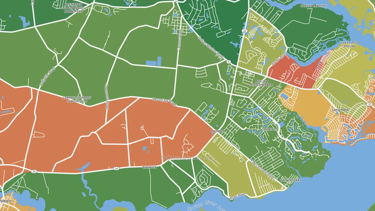 Riverdale, DE Map of Drug-Related Crime Rates