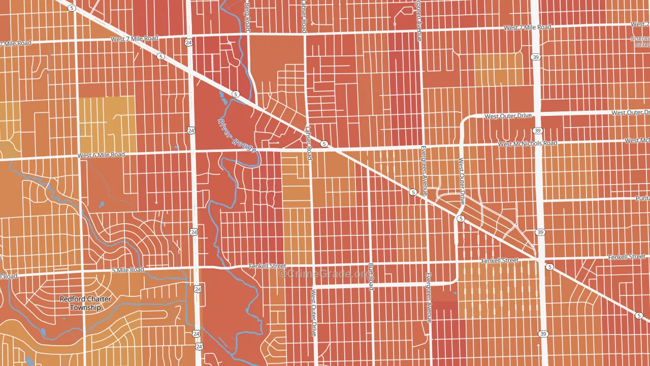 Riverdale, Detroit, MI Map of Drug-Related Crime Rates