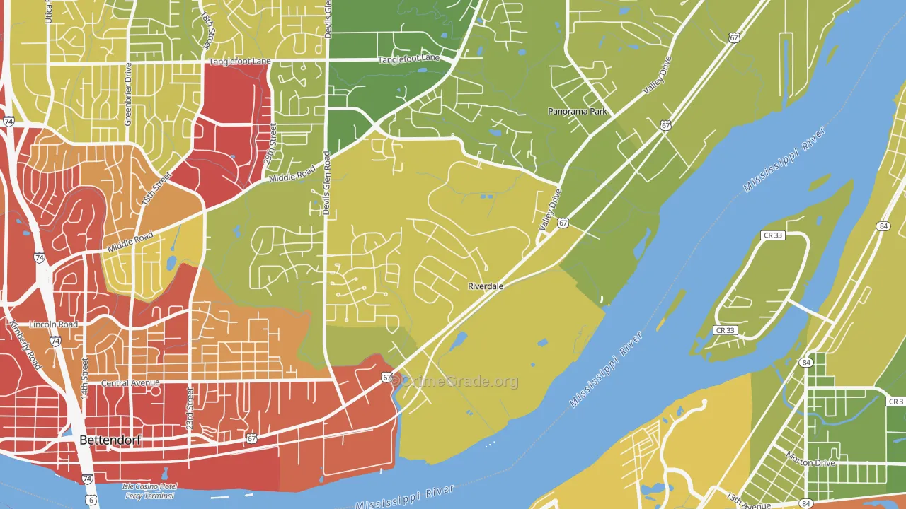 Riverdale, IA Map of Drug-Related Crime Rates